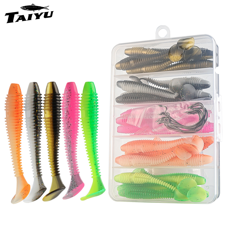 Fishing Lure Soft Plastic - TAIYU Ensemble de 25/35 leurres de
